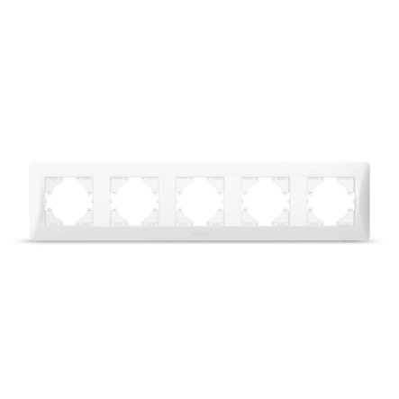 Рамка VIDEX BINERA, белая, 5 постов, горизонтальная, VF-BNFR5H-W - 1