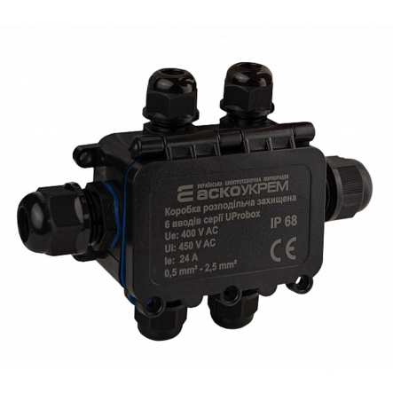 Коробка розподільна захищена АСКО-УКРЕМ UProbox 6 вводов, IP68, A0280010006 - 1