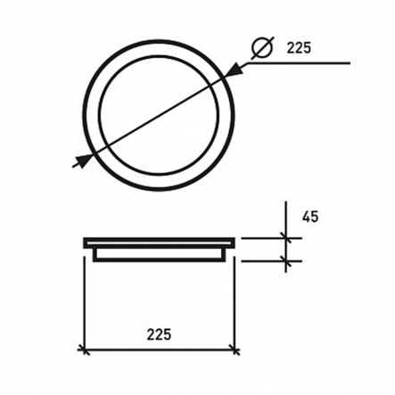 Світильник світлодіодний EUROLAMP, LED-NLR-38/5, 38W, 5000K, ⌀225мм