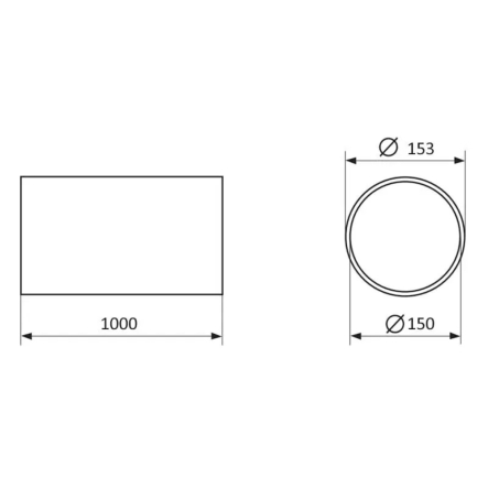 Канал пластиковый круглый ВЕНТС 3005, д.150 /0,5м, Украина, 0000225055