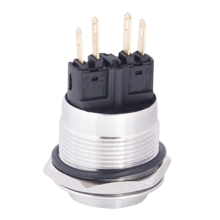 Кнопка металлическая АСКО-УКРЕМ TYJ 22-221, плоская с выступом 22мм 1NO+1NC, A0140010126