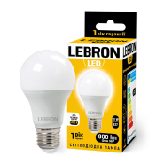 LED лампа LEBRON L-A60, 10W, Е27, 4100K, 900Lm, СВЧ датчик движения, 11-11-84