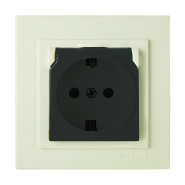 Розетка Nilson Touran с заземлением с крышкой крем, 24121018