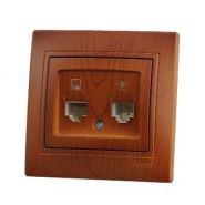 Розетка комп'ютерна +TF Lezard MIRA, Античний махагон, 701-0505-143