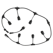 Светильник гирлянда из кабеля и цоколей VELMAX 5м, на подвесе 5шт, Е27, IP65, 21-55-15