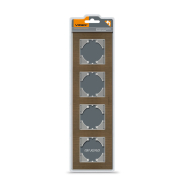 Рамка VIDEX BINERA, шоколадный алюминий, 4 поста, горизонтальная, VF-BNFRA4H-CH