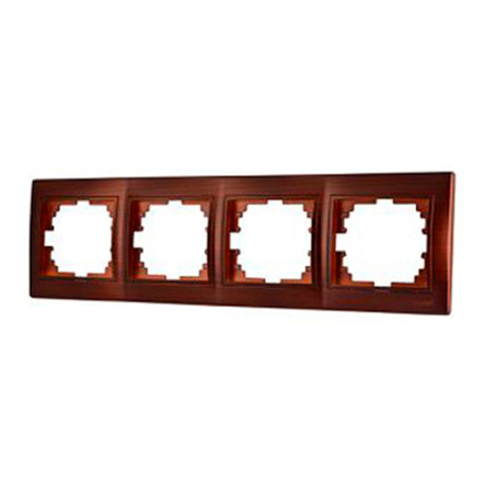 Рамка Lezard MIRA чотиримісна, горизонтальна, Античний Кедр, 701-0400-149 - 1