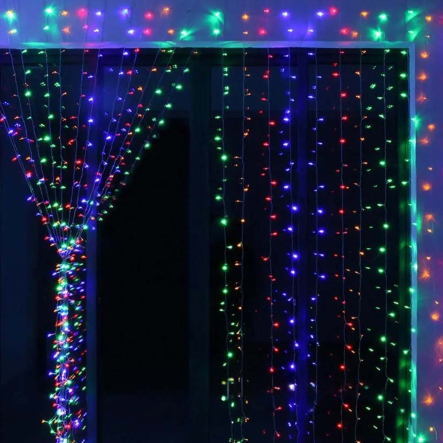 Гирлянда LED Штора от сети, 3x3м, 480 LED, RGB / LED новогодняя гирлянда на окно ВОДОПАД