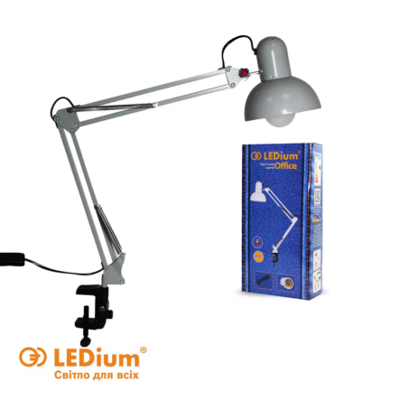 Настольная лампа LEDium OFFICE E27 50Hz AC100-240V матовая серая - 1