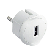 Адаптер Legrand 050680, для розетки c USB-зарядкой, белый