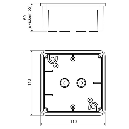 Коробка распределительная KOPOS 8112_KA, IP54, 117х117х58 мм, без вводов