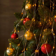 Гирлянда лучи росы/Конский хвост 2 м, 200 Led,10 ниток, золото на батар.+ USB, RV-102 G USB