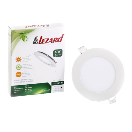 Світильник LED вбудований LEZARD, 6W, 6400K, 240Lm, Ø120мм, 464RRP-06 - 1