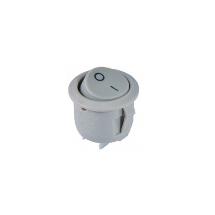 Переключатель 1 клав. круглый серый KCD1-5-101 Grey/Grey, АСКО-УКРЕМ - 1