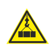 Табличка "Осторожно! Работает кран" 100х100х100 мм