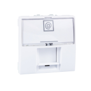 Розетка компьютерная неэкранированная RJ45 5е 2-х модульная, белая, Schneider Electric Uniсa MGU3.411.18