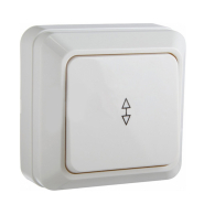 Выключатель одноклавишный проходной, накладной, АСКО-УКРЕМ, ВЗп10-1-0-Ct-W