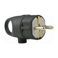 Вилка каучукова АСКО-УКРЕМ кутова з кільцем 2P+PE, 16А, A0250010016