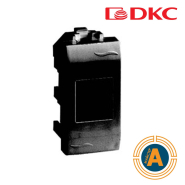 Розетка компьютерная RJ45, Brava, кат.5E (разъем AMP), ДКС, 77646N, черная RAL7016, 1мод.