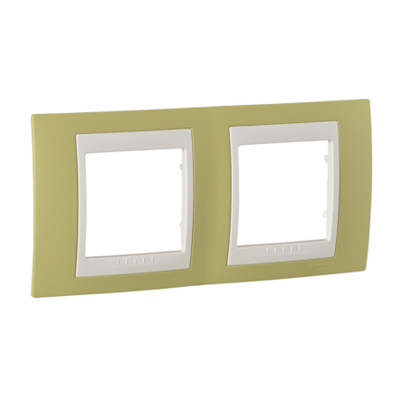 Рамка 2-местная зеленое яблоко/бежевый Schneider Electric Uniсa PLUS, MGU6.004.563 - 1