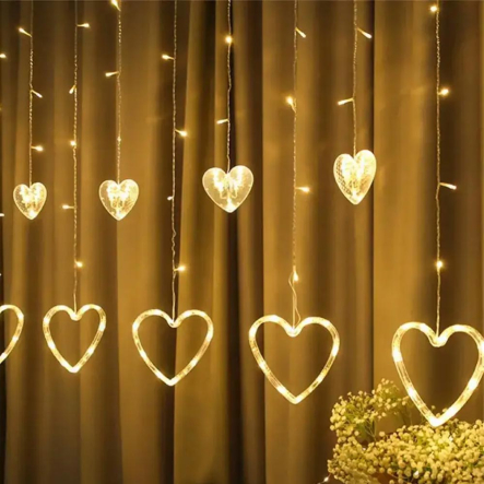Гирлянда LED Сердца, 12 штук, 3x1м, AD-50562, Теплый свет