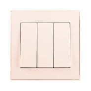 Вимикач Lezard RAIN триклавішний, крем, 703-0388-109