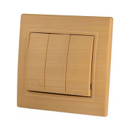 Выключатель Lezard MIRA трехклавишный, Клен, 701-4747-109