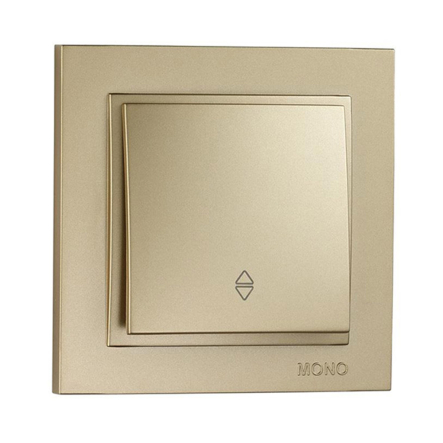 Вимикач 1 кл.прохідний, Mono Electric, DESPINA, титан, 102-222225-109 - 1