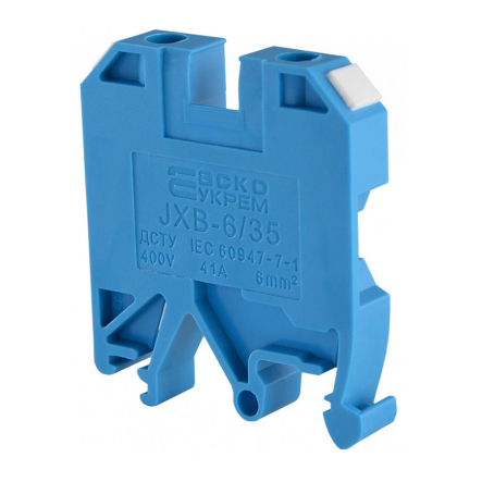 Клеммник винтовой JXB-6х35 синий, АСКО-УКРЕМ, A0130010024