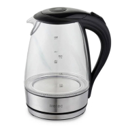 Чайник электрический METEC EK-04GB 1.7л, 1850-2200Вт, корпус стекло, чёрный