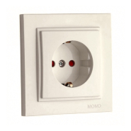 Розетка 1-я с заземлением, и защита для детей Mono Electric, DESPINA, крем, 102-170021-119