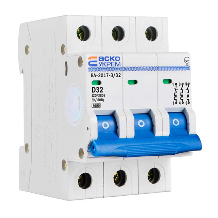 Автоматический выключатель АСКО-УКРЕМ ВА-2017/D 3р, 32А, A0010170104