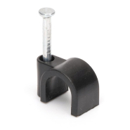 Скоба (клипса) кабельная TAKEL, 502326, круглая R-5, черная (100 шт)