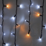 Гирлянда внешняя DELUX, ICICLE, 108LED, 2x1м, желтая flash, белая/черная, IP44