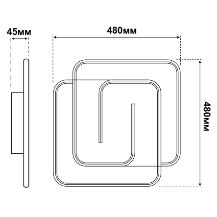 Светильник VIOLUX Smart DOMINO, 90W, 3000-4000-5000K, 4800Lm, 480 мм, квадрат, черный, белый, 220565