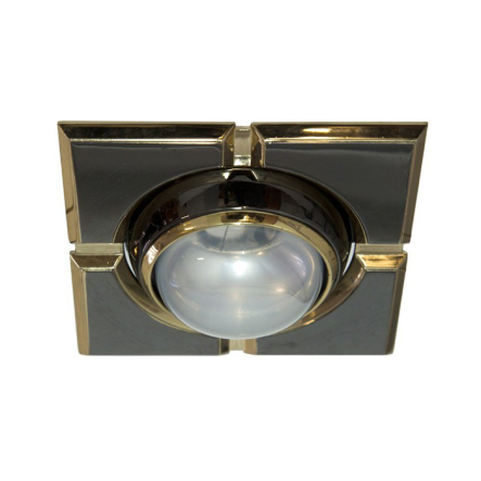 Светильник точечный поворотный Feron 098, R50, E14, квадрат, черный/золото - 1