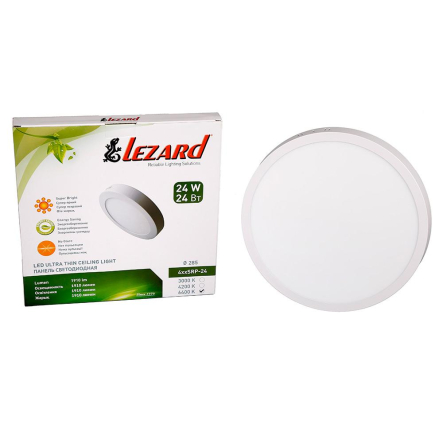 Светильник LED накладной LEZARD, 24W, 4200К, 950Lm, круг, Ø170 мм, 442SRP-24 - 1