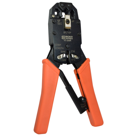 Пресс-клещи АСКО-УКРЕМ HT-200R для обжима коннекторов 4P2C, 4P4C, 6P4C, 6P6C, 8P8C и 10P10C, A0170010067