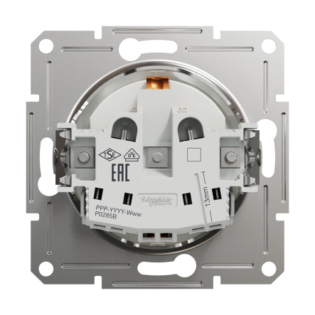 Розетка 1я с з/к, без рамки, Schneider Electric ASFORA, белая, EPH2970121