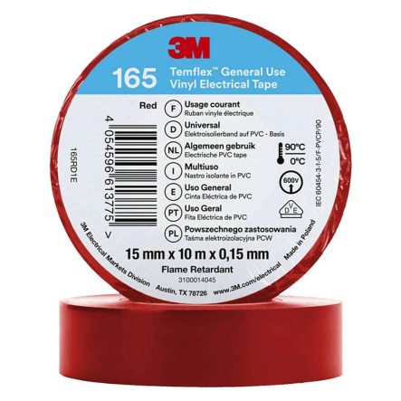 Изолента 3M Temflex 165 15mm x 10m, красная - 1