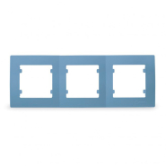 Рамка тройная горизонтальная Makel Lillium Natural Kare, синяя, 32092703