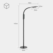 Торшер LAGUNA Lighting 91965-16 2-в-1 черный, регулятор, таймер, 3000К-6000К, LED 16W