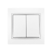 Вимикач Lezard MIRA двоклавішний, білий, 701-0202-101