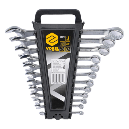 Набір ключів ріжково-накидних VOREL М6-22 мм, 12 шт, 50871 - 1