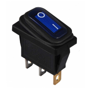 Перемикач 1 клав. вологозах. синій з підсвічуванням KCD3-101WN BL/B 220V, АСКО-УКРЕМ, A0140040038