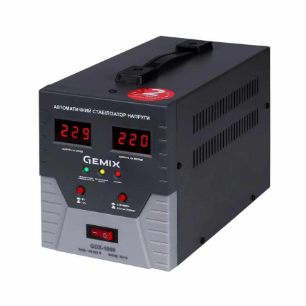 Стабілізатор напруги Gemix GDX-1000 (700Вт), релейний цифровий - 1