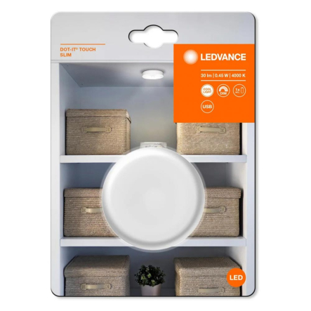 Ночник 0,2 Вт LEDVANCE DOT-IT NURSERY RGB WT LEDV touch click 2Lm, белый, 4058075575615