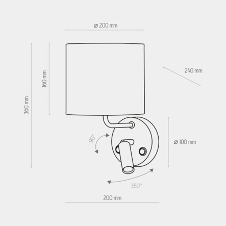 Бра TK-lighting ENZO 4236, LED модуль / Е27, 200х360 мм, белое