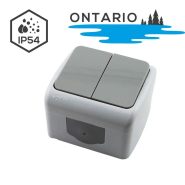 Вимикач 2кл. сірий 10А IP54 ONTARIO LEDium NV02