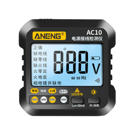 Тестер розеток ANENG AC10 функция проверки УЗО